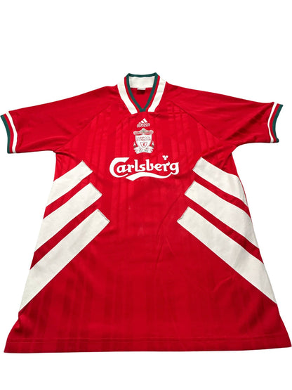 Vintage Red Adidas Liverpool Football Jersey 95/96 (XXL)