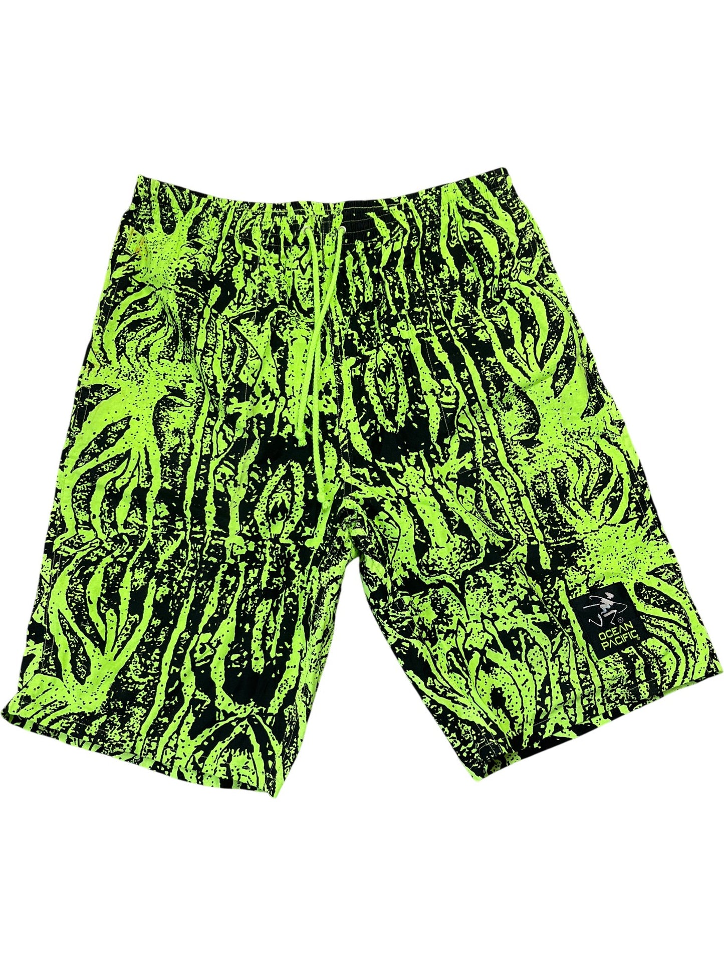 Vintage Green Ocean Pacific Swim Trunks Y2K (L)