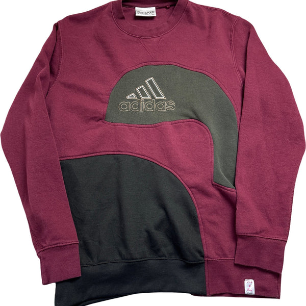 Vintage Burgundy Adidas Crewneck Sweatshirt Retro (XL)