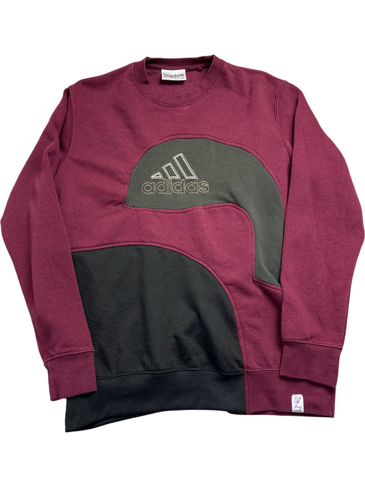 Vintage Burgundy Adidas Crewneck Sweatshirt Retro (XL)