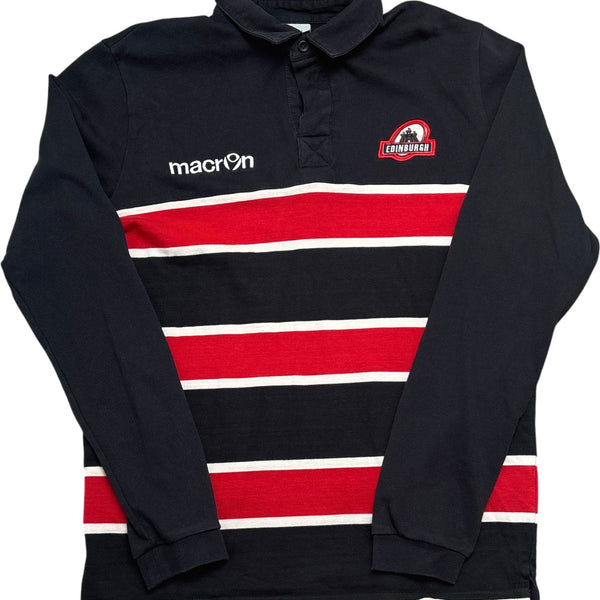 Vintage Black Macron Rugby Shirt Edinburgh  (L)