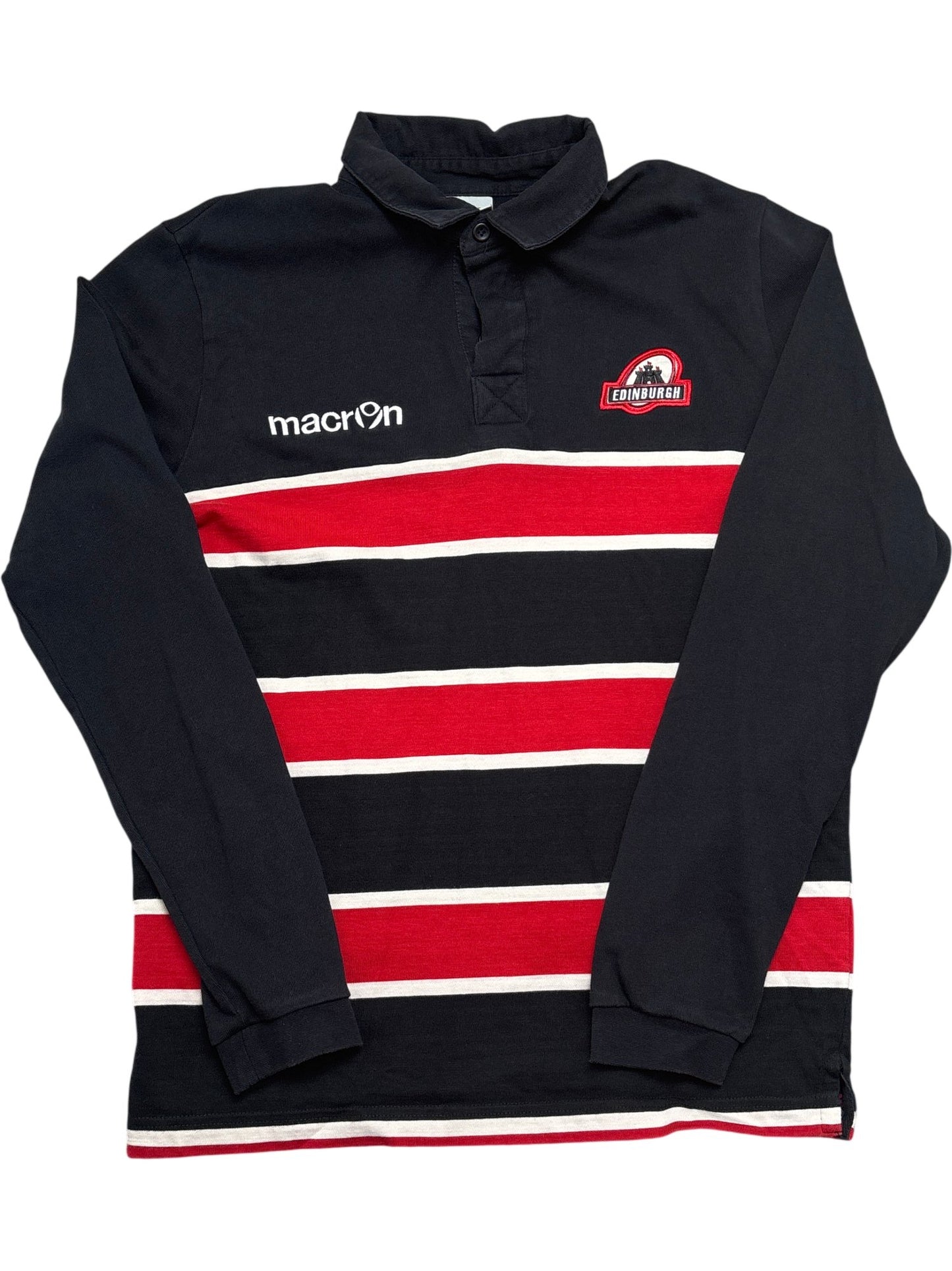 Vintage Black Macron Rugby Shirt Edinburgh  (L)