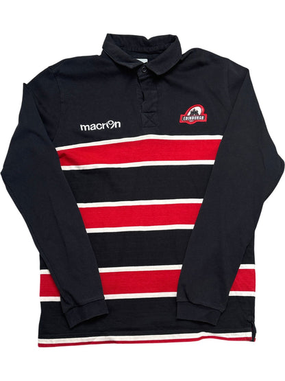 Vintage Black Macron Rugby Shirt Edinburgh  (L)