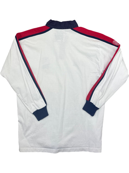 Vintage White Cotton Traders Rugby Shirt England Logo (L)
