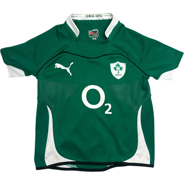 Vintage Green Puma Rugby Jersey Ireland O2 Kids 10-11 (XXS)