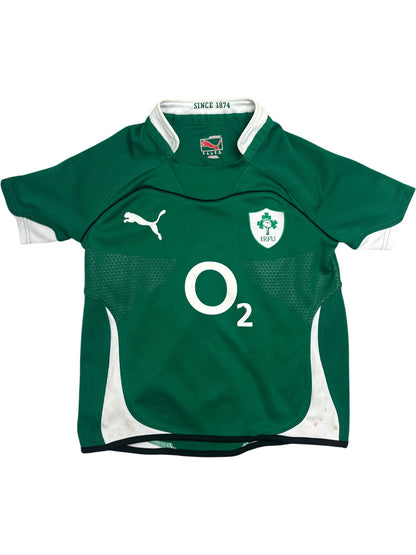 Vintage Green Puma Rugby Jersey Ireland O2 Kids 10-11 (XXS)