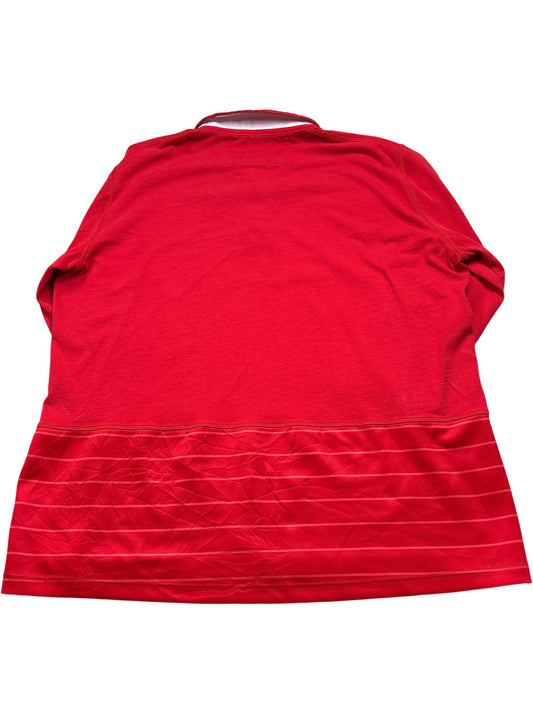 Vintage Red Macron Rugby Shirt WRU Logo (XXL)