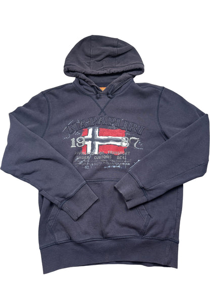 Vintage Blue Napapijri Hoodie 1987 (S)