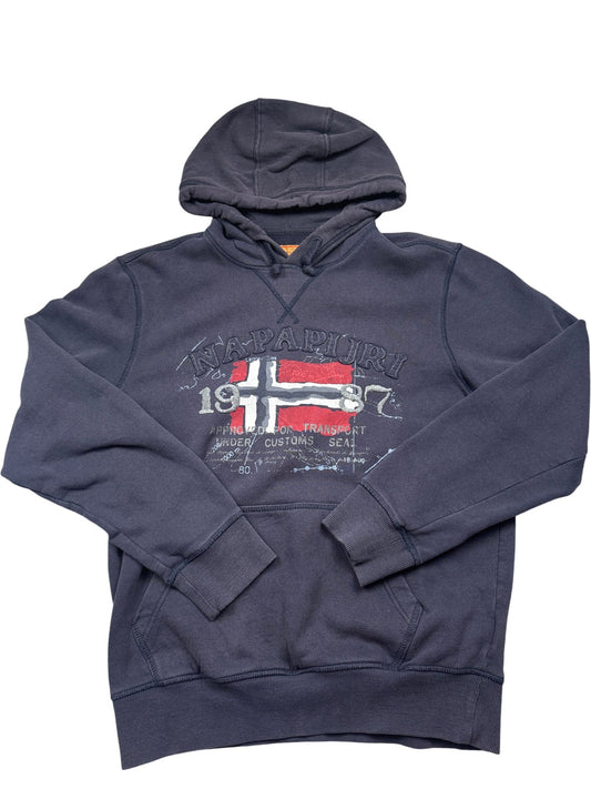 Vintage Blue Napapijri Hoodie 1987 (S)