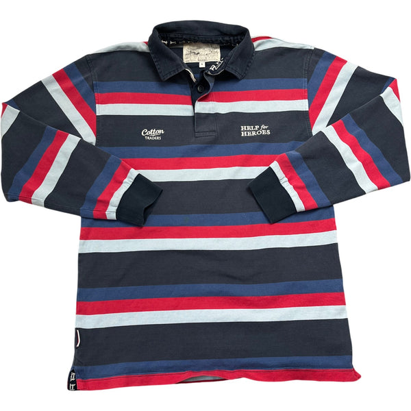 Vintage Striped Cotton Traders Rugby Shirt (S)