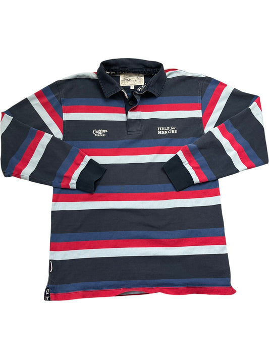 Vintage Striped Cotton Traders Rugby Shirt (S)