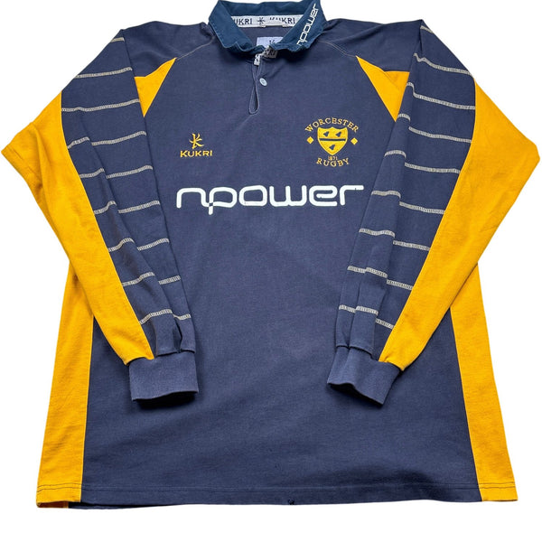 Vintage Blue Kukri Rugby Shirt Worcester Npower (XXL)