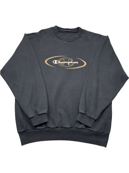 Vintage Black Champion Crewneck Sweatshirt (XL)