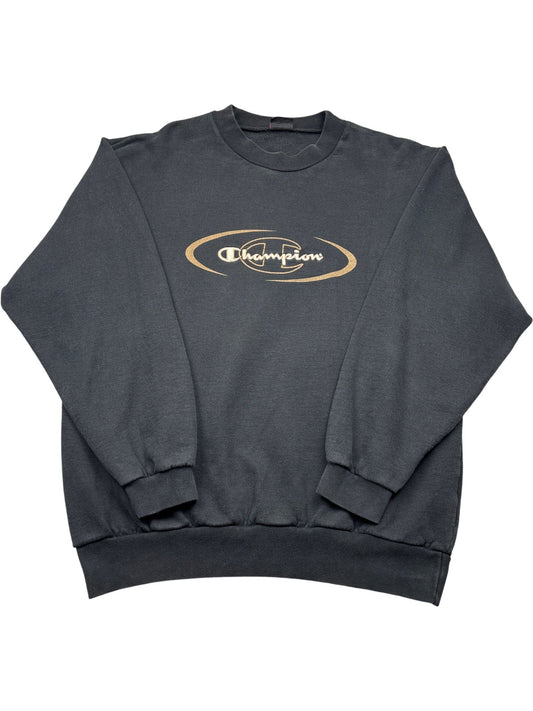 Vintage Black Champion Crewneck Sweatshirt (XL)