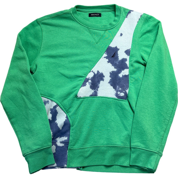 Vintage Green Nautica Crewneck Sweatshirt Tie-Dye (M)