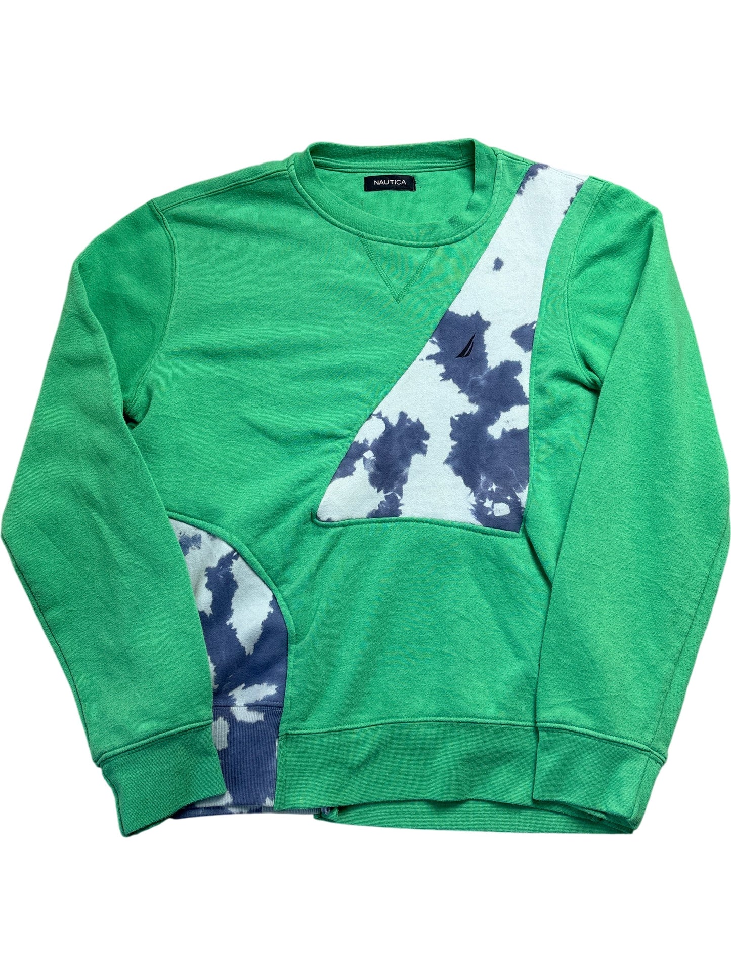 Vintage Green Nautica Crewneck Sweatshirt Tie-Dye (M)