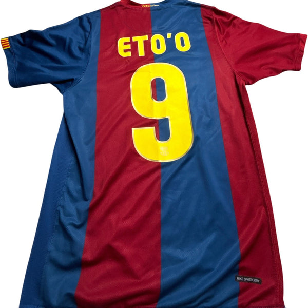 Vintage Blue Red Nike FC Barcelona Jersey Eto'o 2000s (S)