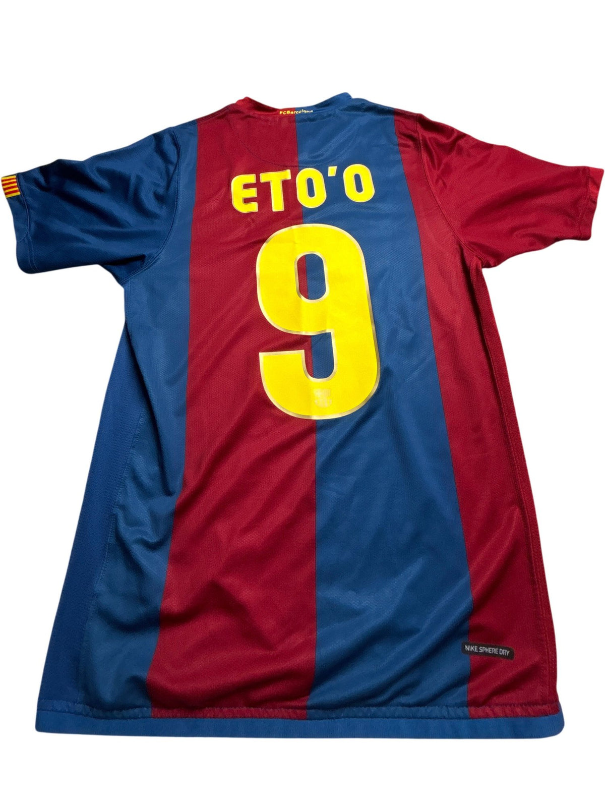 Vintage Blue Red Nike FC Barcelona Jersey Eto'o 2000s (S)