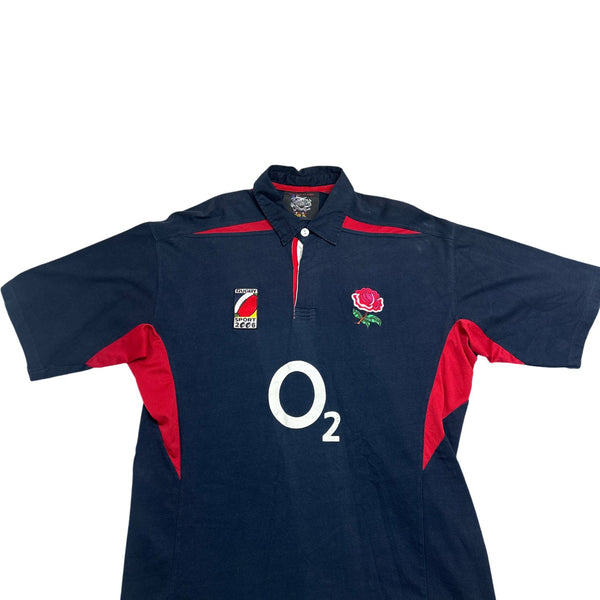Vintage Navy England Rugby Polo Shirt 00s (XL)