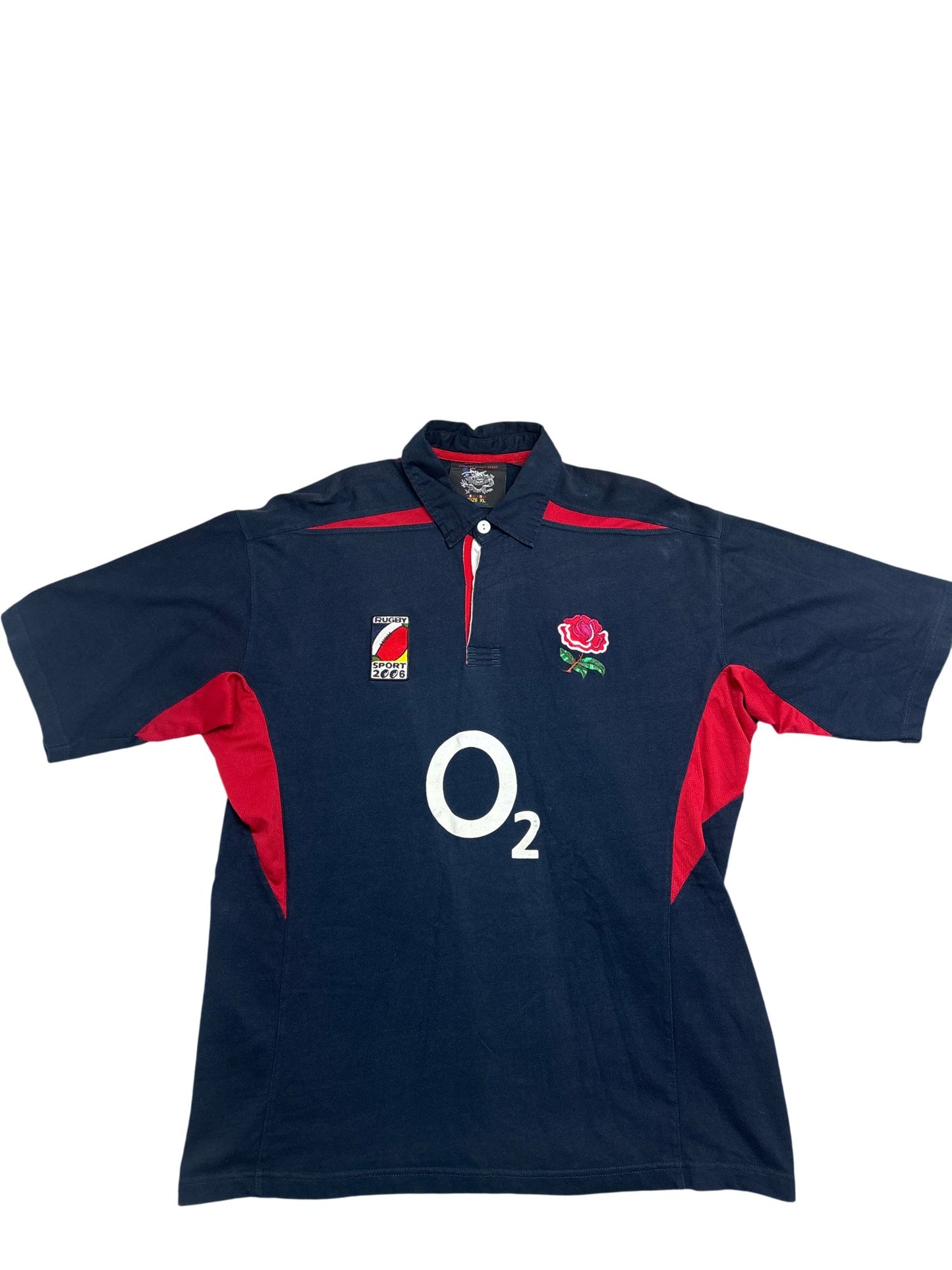 Vintage Navy England Rugby Polo Shirt 00s (XL)