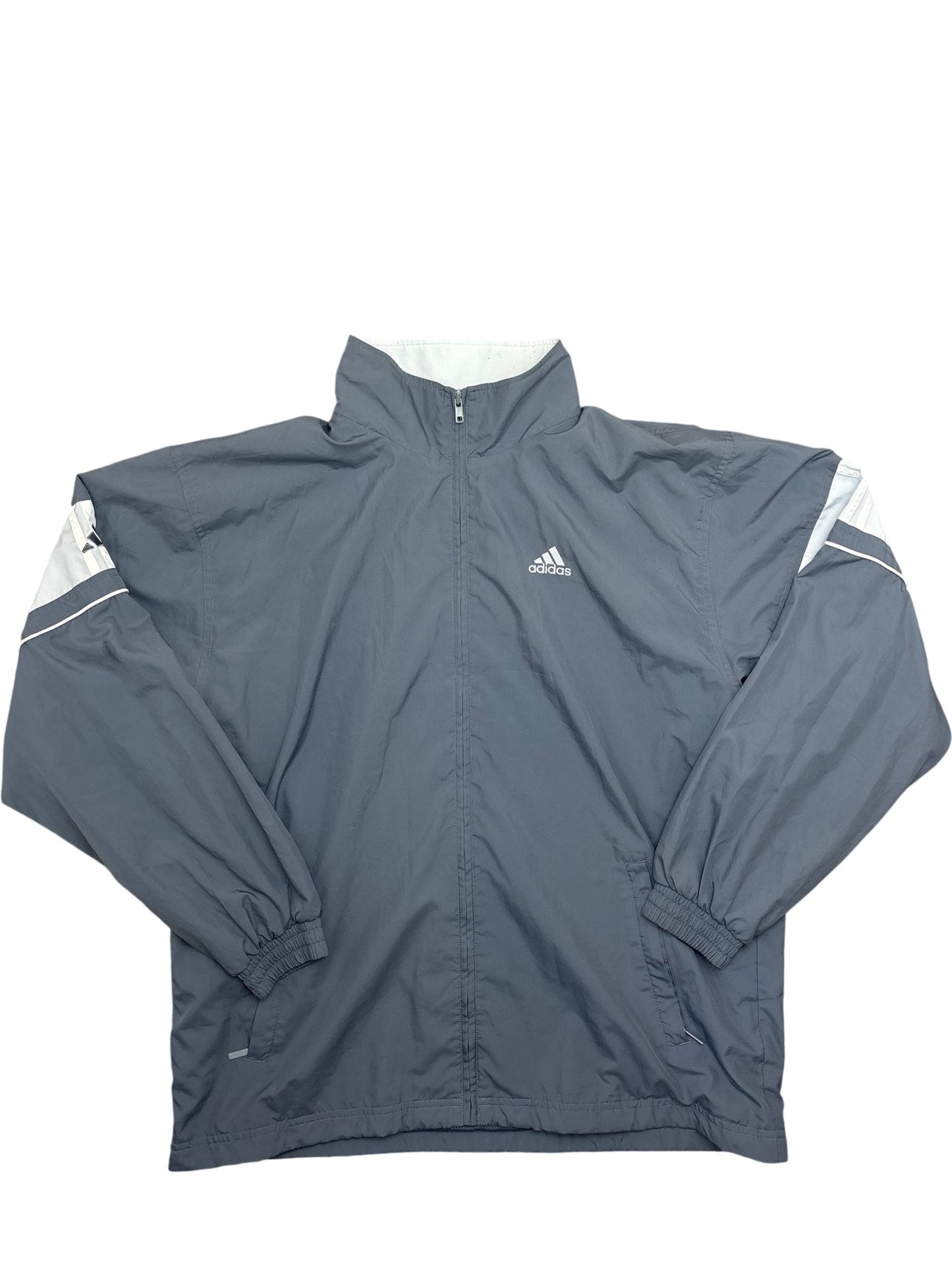 Vintage Grey Adidas Windbreaker Y2K (L)