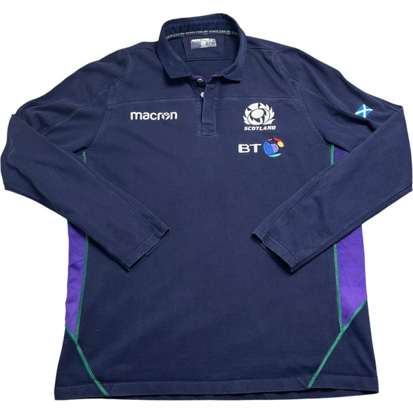 Vintage Blue Macron Scotland Rugby Shirt (XXL)