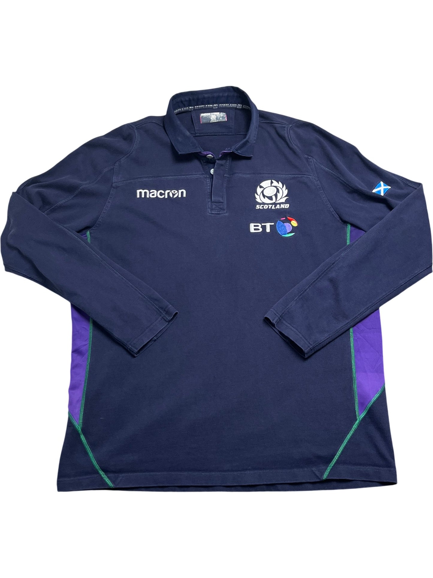 Vintage Blue Macron Scotland Rugby Shirt (XXL)