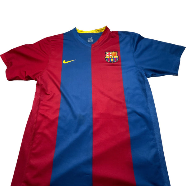 Vintage Red Blue Nike Football Jersey Barcelona Ronaldinho (L)