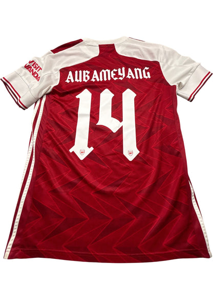 Vintage Red Adidas Arsenal Football Jersey 2020 Aubameyang (M)