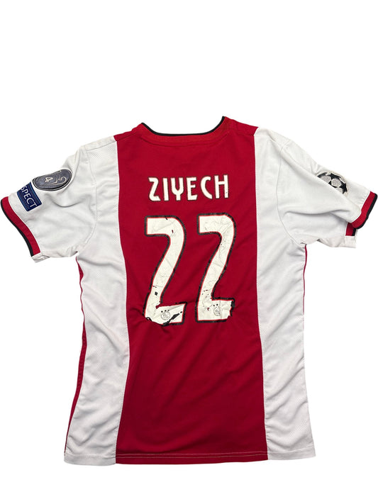 Vintage Red Adidas Ajax Jersey Ziggo Ziyech Champions League (L)