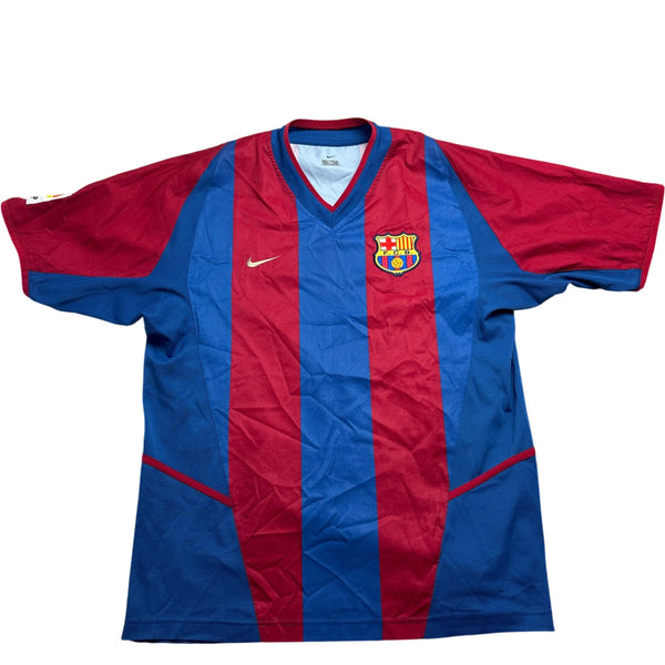 Vintage Blue Red Nike Barcelona Football Shirt 2002/2003 (L)