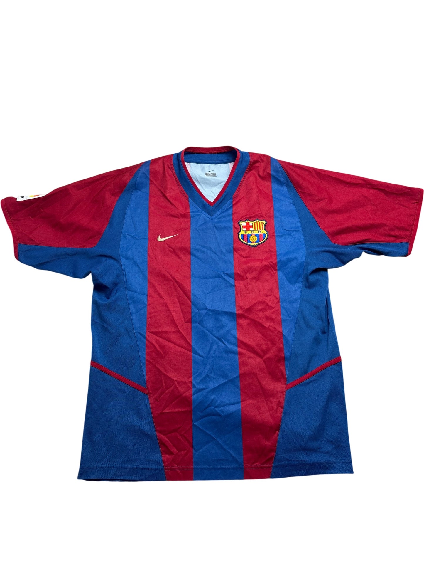 Vintage Blue Red Nike Barcelona Football Shirt 2002/2003 (L)