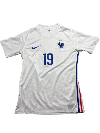 Vintage White Nike France Football Jersey Benzema 19 (M)