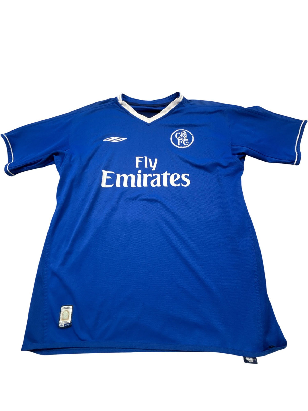 Vintage Blue Chelsea FC Umbro Football Jersey Hasselbaink 2000s (M)