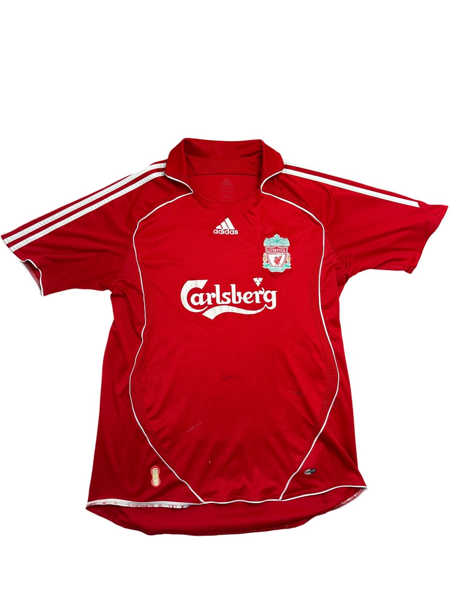 Vintage Red Adidas Liverpool Football Shirt 2000s (L)
