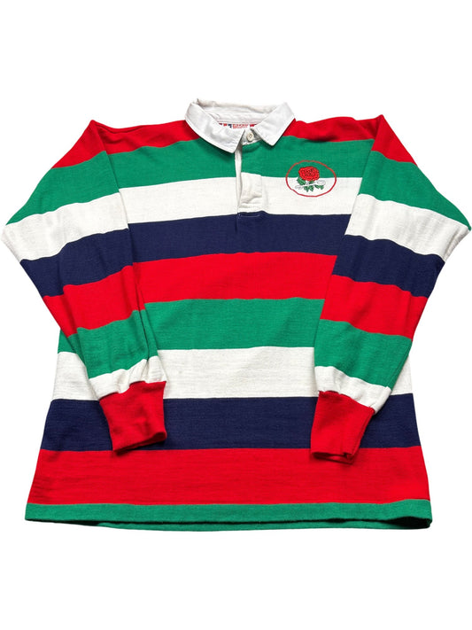 Vintage Striped England Rugby Shirt 90s (XL)