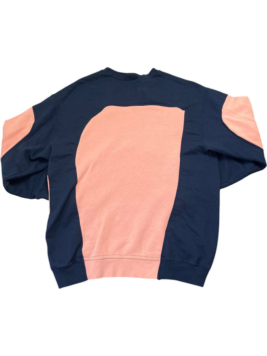 Vintage Navy and Pink Nike Crewneck Sweatshirt 90s (XL)