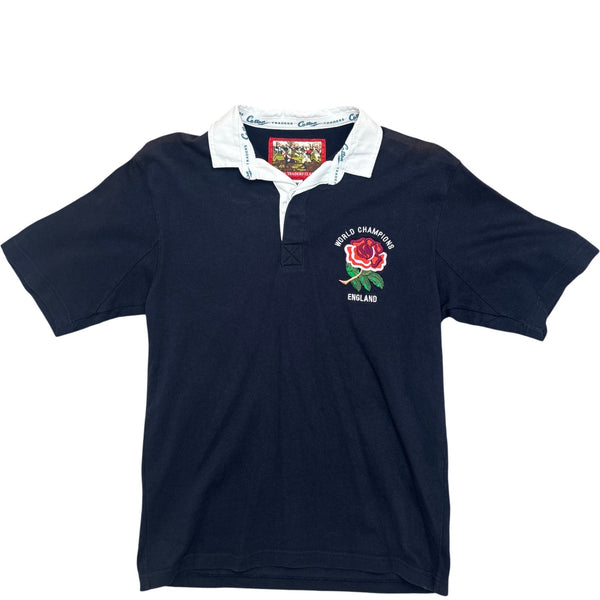 Vintage Navy England Rugby Polo Shirt 90s (S)