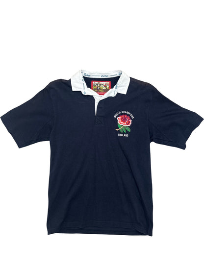Vintage Navy England Rugby Polo Shirt 90s (S)