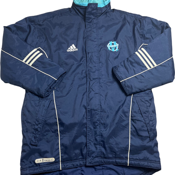 Vintage Navy Adidas Windbreaker Marseille 90s (XL)