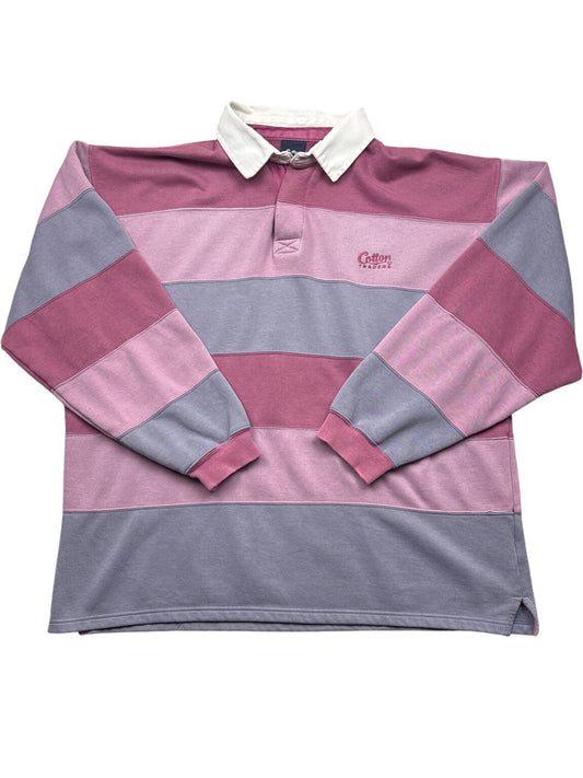 Vintage Purple Cotton Traders Rugby Shirt 90s (L)