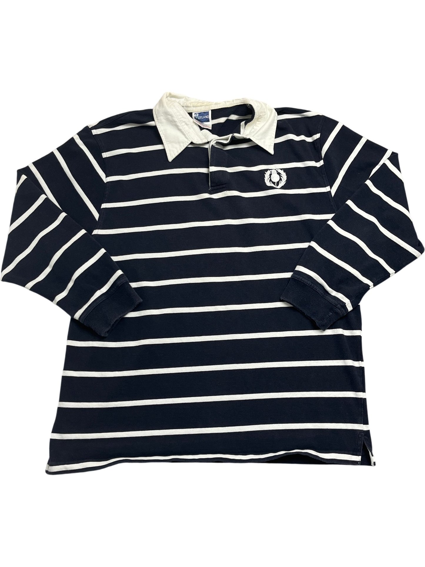 Vintage Navy Rugby Shirt Scotland (L)