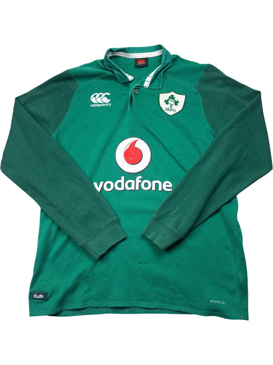 Vintage Green Canterbury Rugby Jersey Ireland IRFU VaporDri (M)