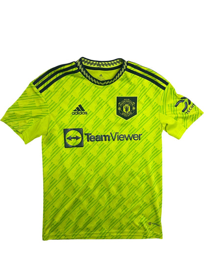 Vintage Yellow Adidas Manchester United Jersey Casemiro Kids 13-14 (XXS)