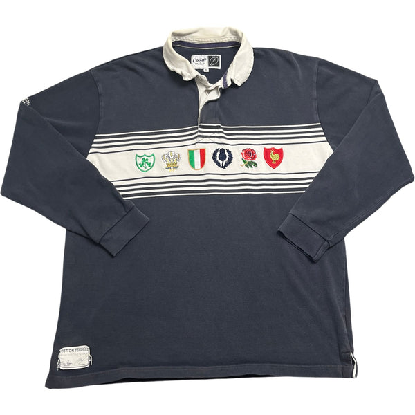 Vintage Navy Cotton Traders Rugby Shirt 90s (XL)
