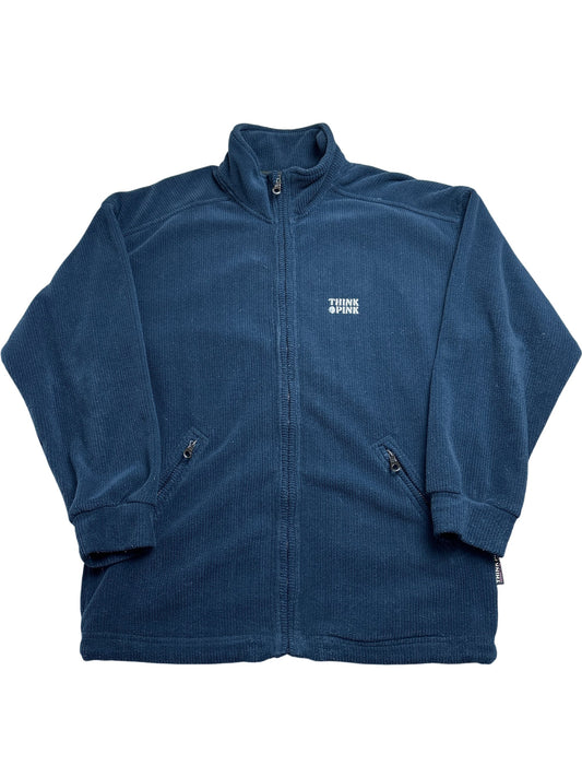 Vintage Blue Think Pink Fleece Jacket (XXL)