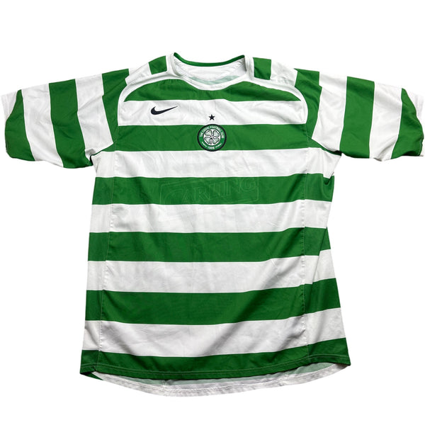 Vintage Green Celtic FC Nike Football Shirt 2006s (L)