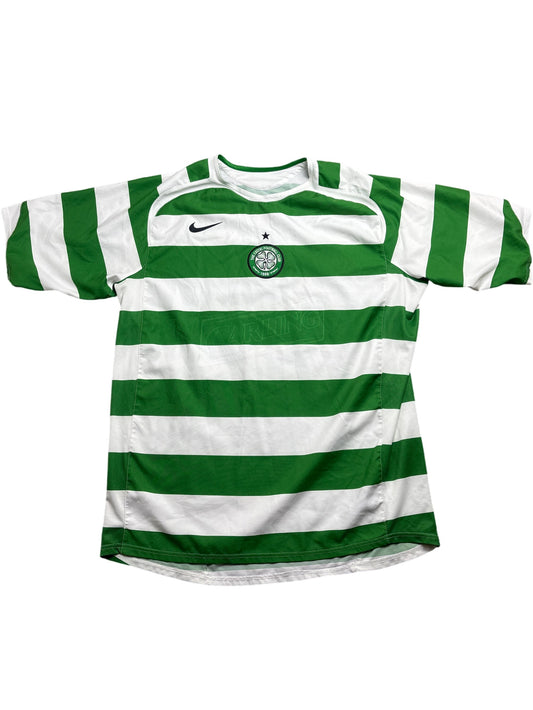 Vintage Green Celtic FC Nike Football Shirt 2006s (L)