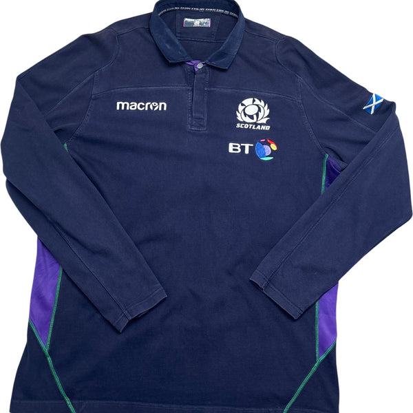 Vintage Navy Macron Rugby Shirt Scotland 3XL (XXL)