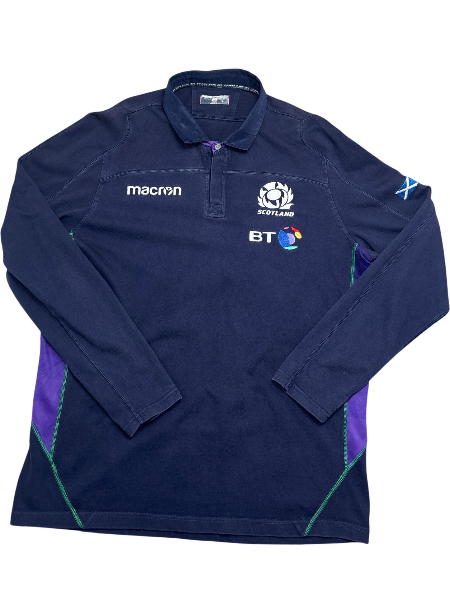 Vintage Navy Macron Rugby Shirt Scotland 3XL (XXL)